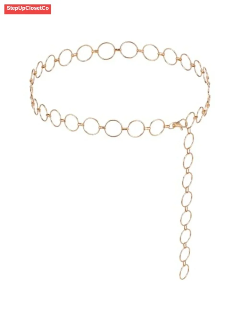 Adjustable Chunky Gold Chain Waist Belt for Women, Boho Western Link Belt for